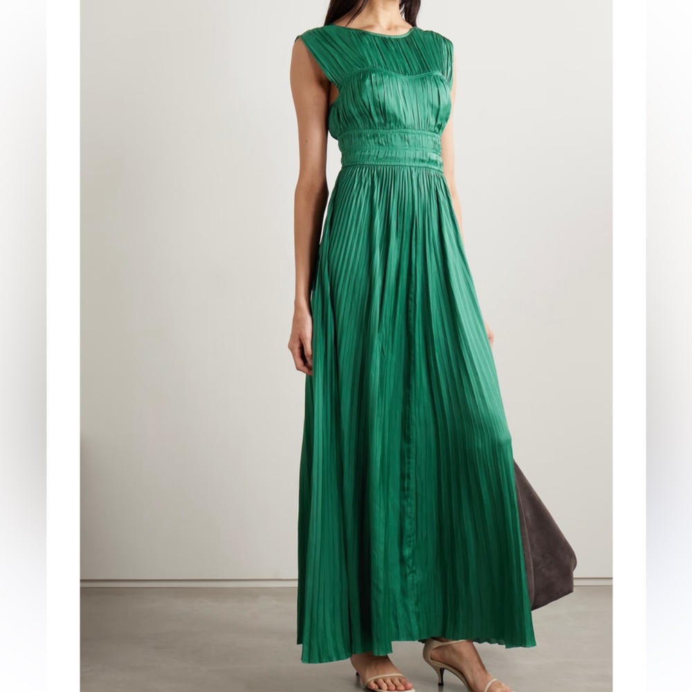 Ulla Johnson Delia plissé-satin gown